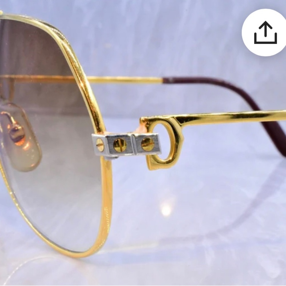 Cartier Santos Vintage, Aviators, Like New, Gold Fram… Gem